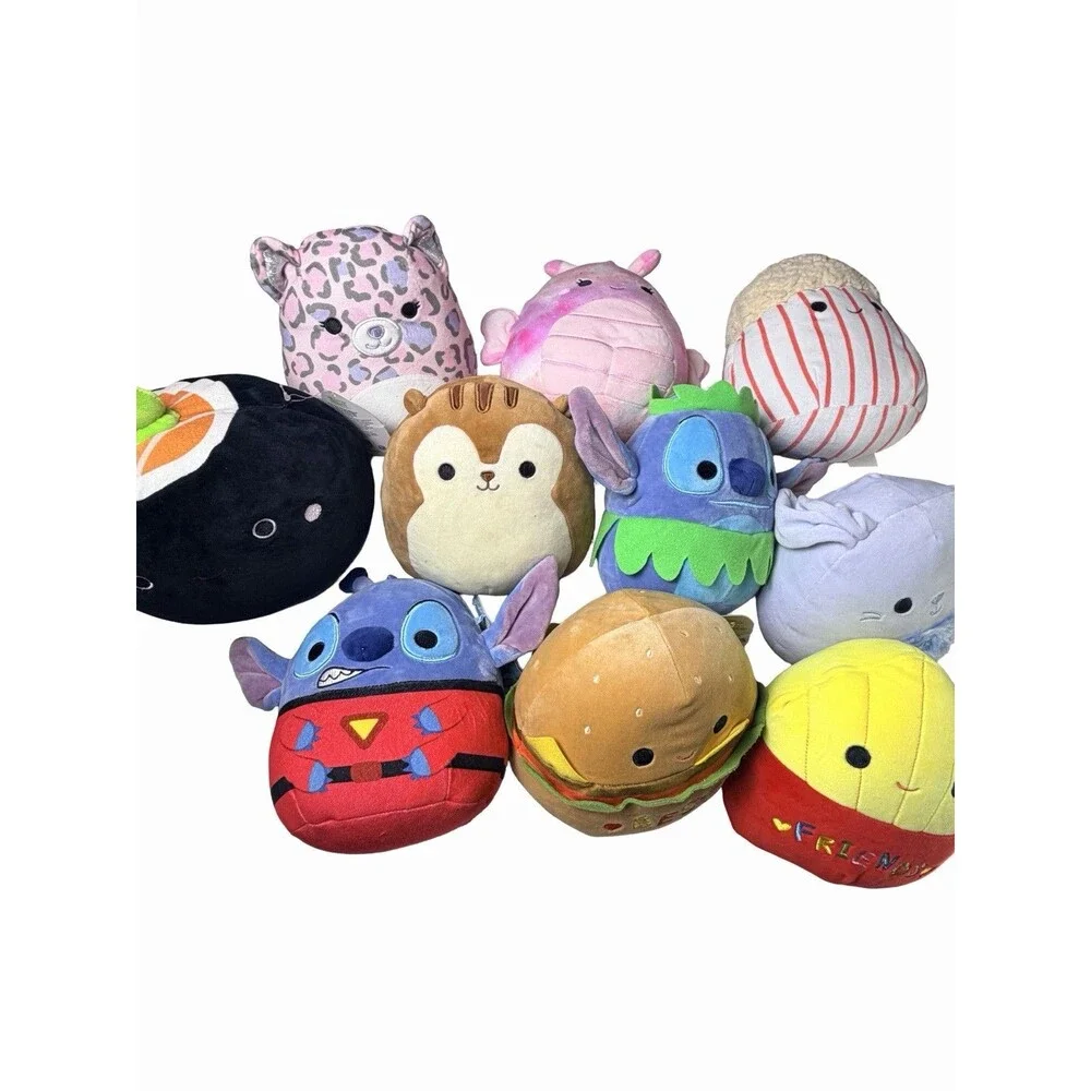 Lot Of 10 Squishmallows Stuffed Animals 8 Inch Sushi Stitch Best Friends